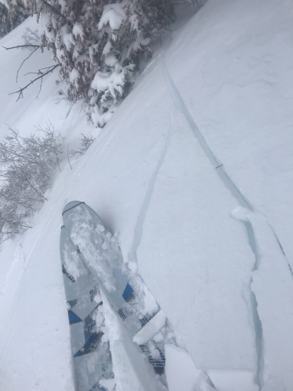 Sensitive wind slabs.