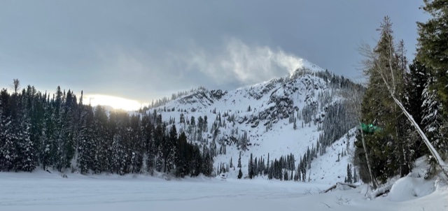 Jug Mtn Wind Transport from gusty SW winds on Monday February 1st