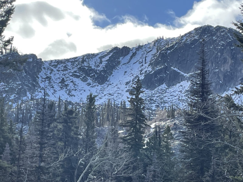 Current snow level on the north side of Jughandle mountain 11/5/21
