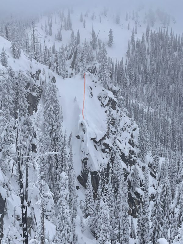 Just to the right of the red line looks to have been an crown from Saturday night that has been reshaped by the north winds.