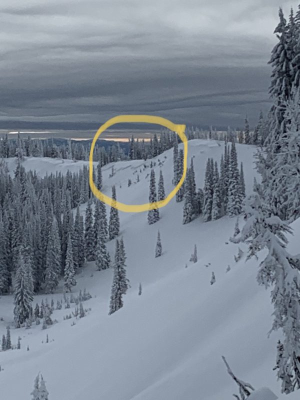 Pic of the naturally triggered wind slab.