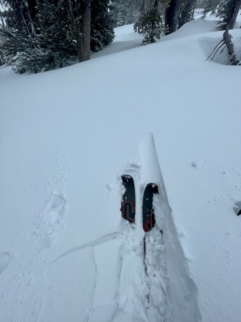 Cracks in the Storm slab that was forming Monday afternoon