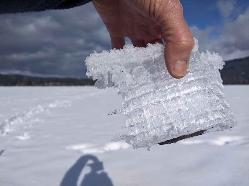 Here is one  of the towers of ice crystal.
