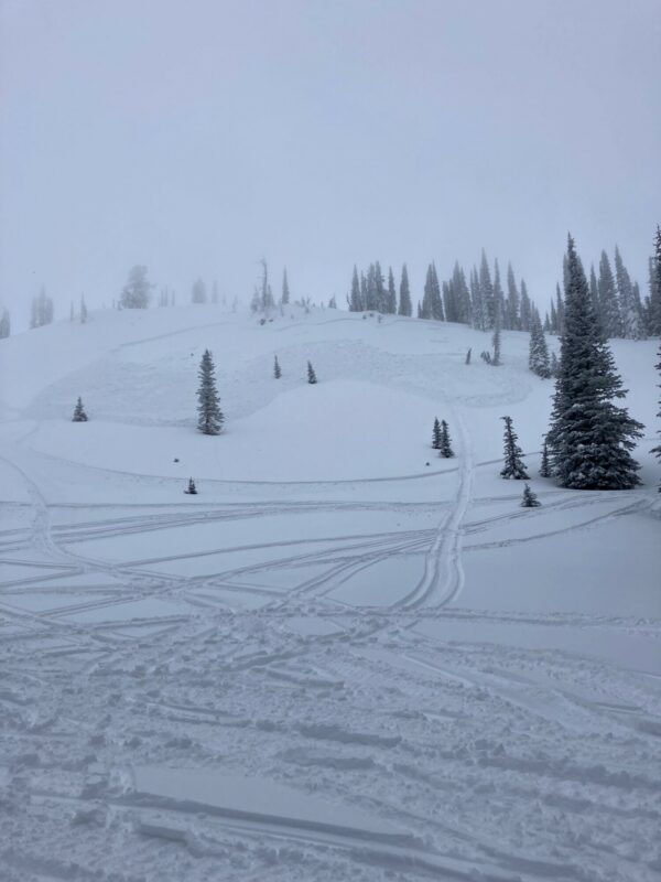 Snowmobile-triggered avalanche Monday (02/06). SS-AMu-R2-D1-7500'-N/NE