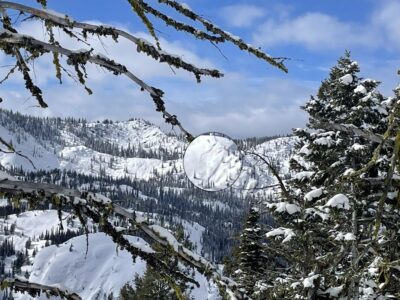 Small slide observed from across valley.