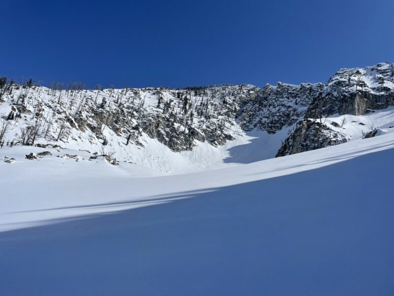 Wet loose from Thursday afternoon on west aspect 